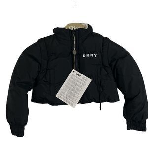 DKNY Kids Charcoal Puffer Coat
